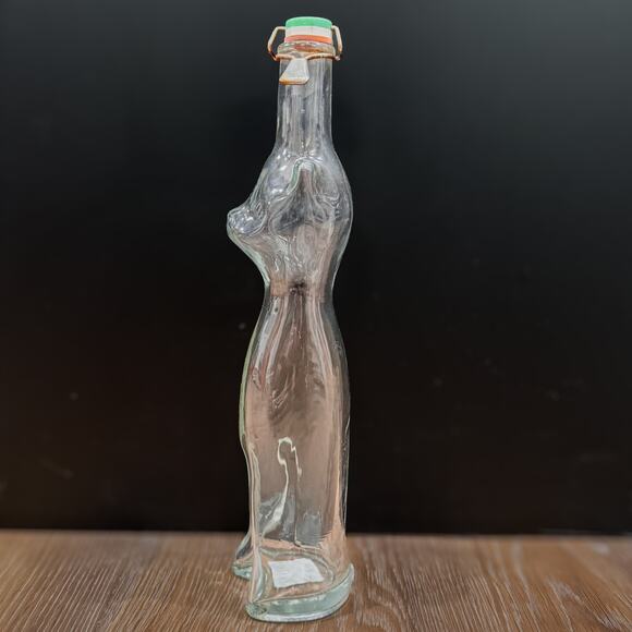 Vintage Tall Glass Cat Decanter, Made in Germany, Original Lid, Mid-C. Modern - Picture 2 of 8